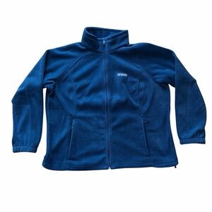 Columbia Women's Fleece Full Zip Jacket Size 2X Navy Blue